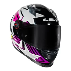 Capacete LS2 FF358 Classic Pro Estellar Preto/Rosa/Roxo - Spinelli